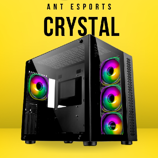 Ant Esports Chassis Crystal -Black ( Chassis Without PSU )